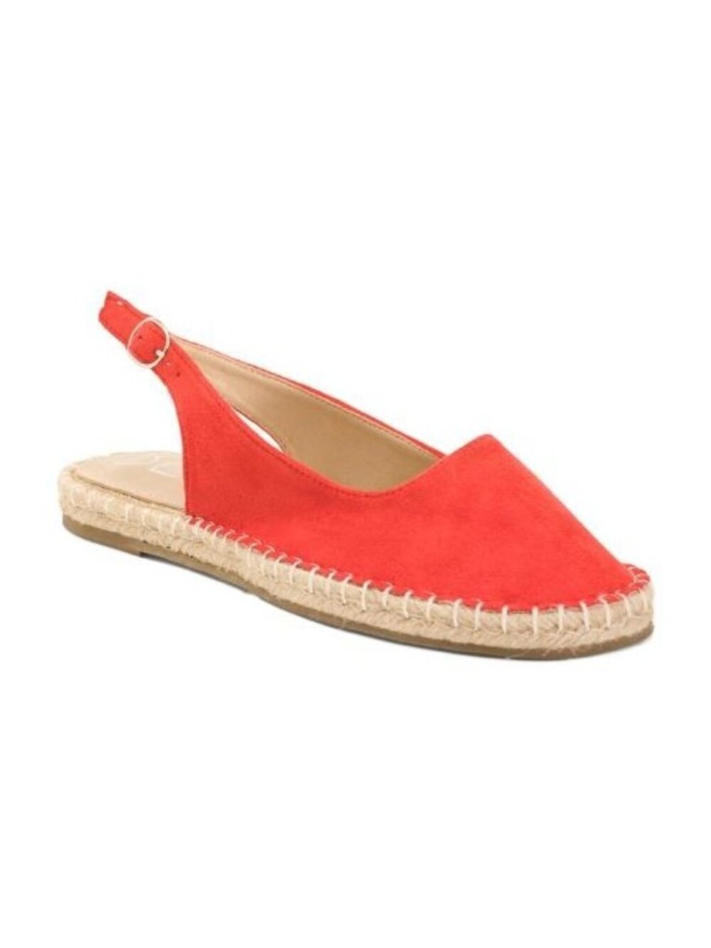 Beach By Matisse Womens Red Faux Suede Juliet Slingback Jute Flats Sz 7 NIB